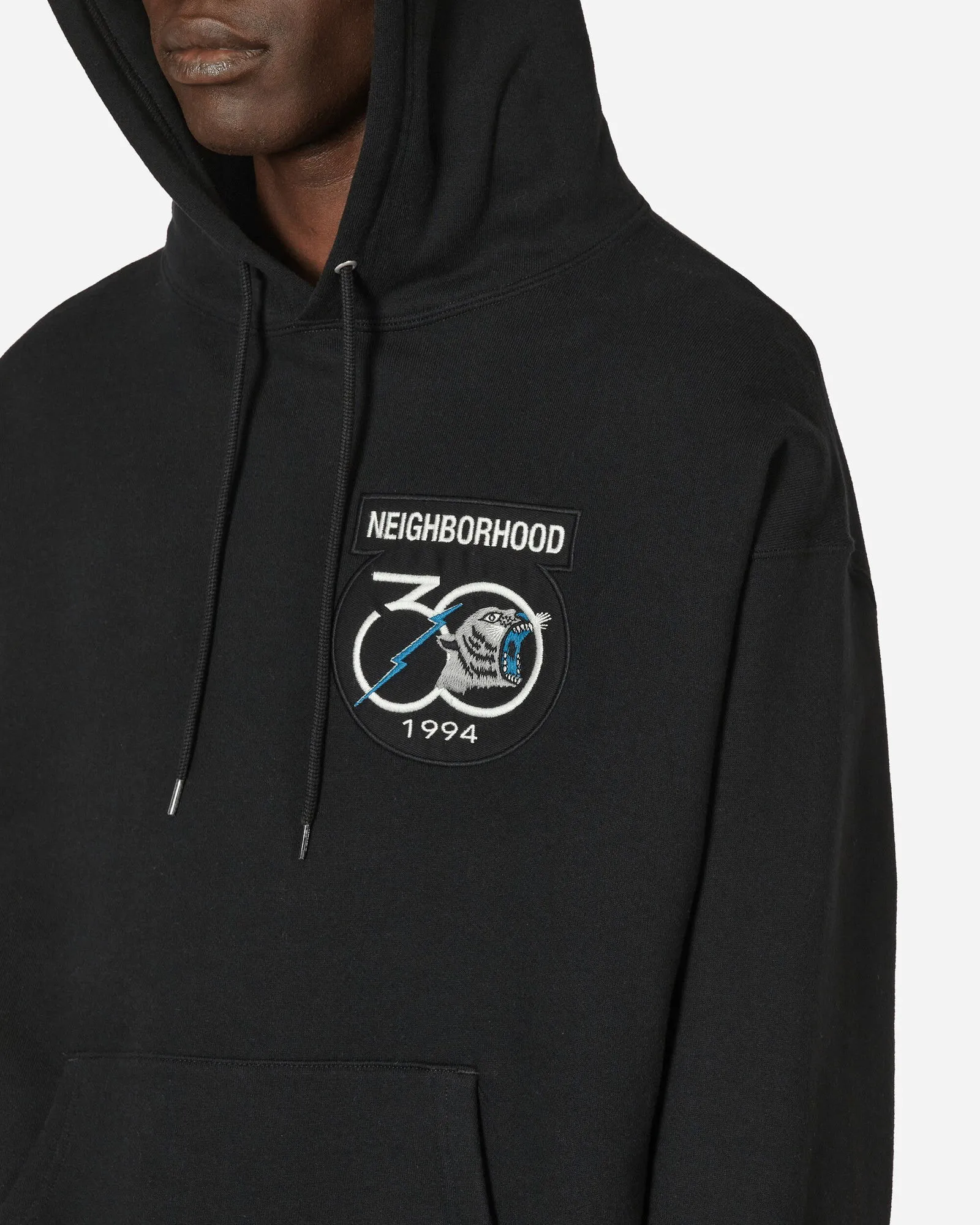 Neighborhood Patched Hooded Sweatshirt Black