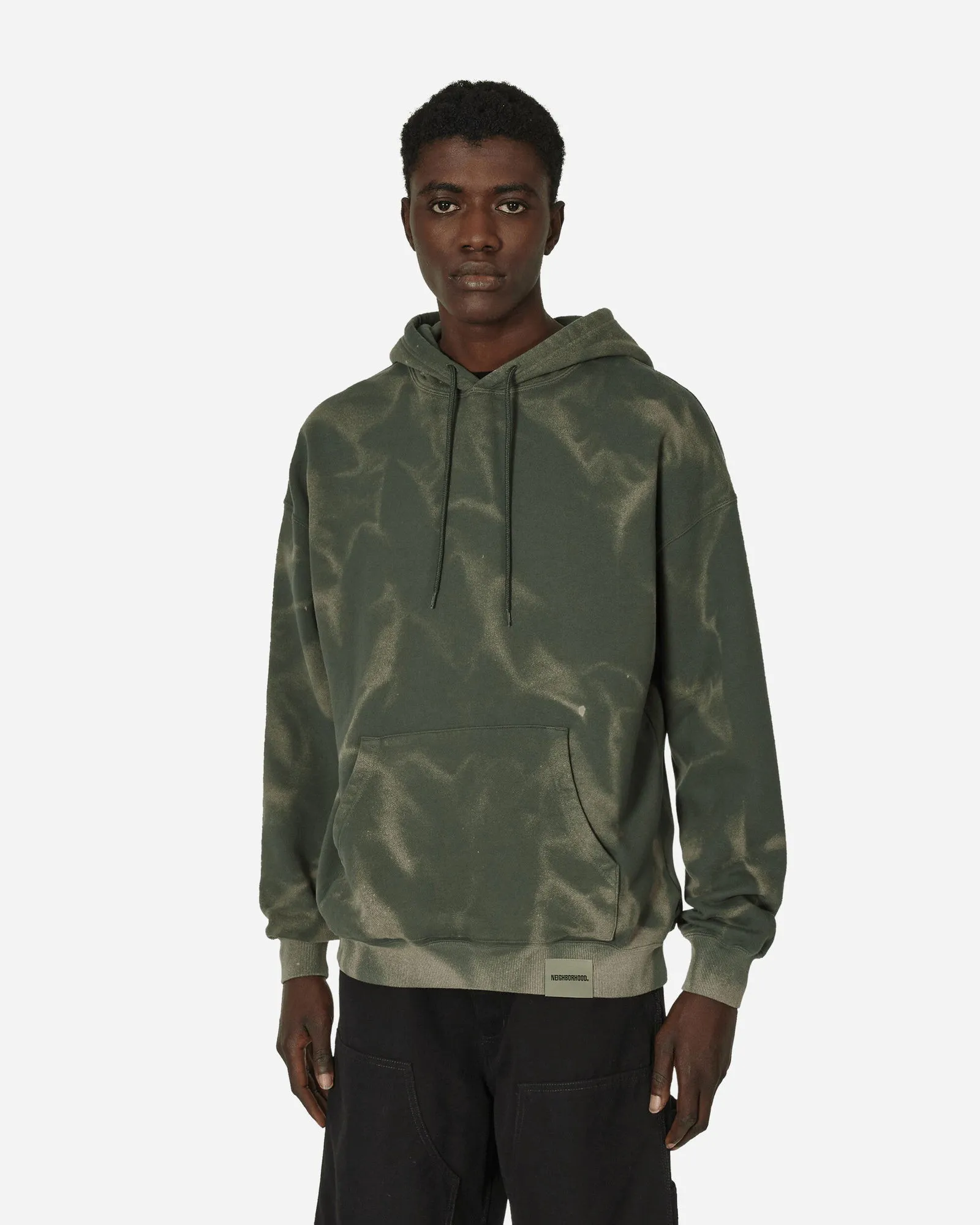 Neighborhood Tie-Dye Hooded Sweatshirt Olive Drab