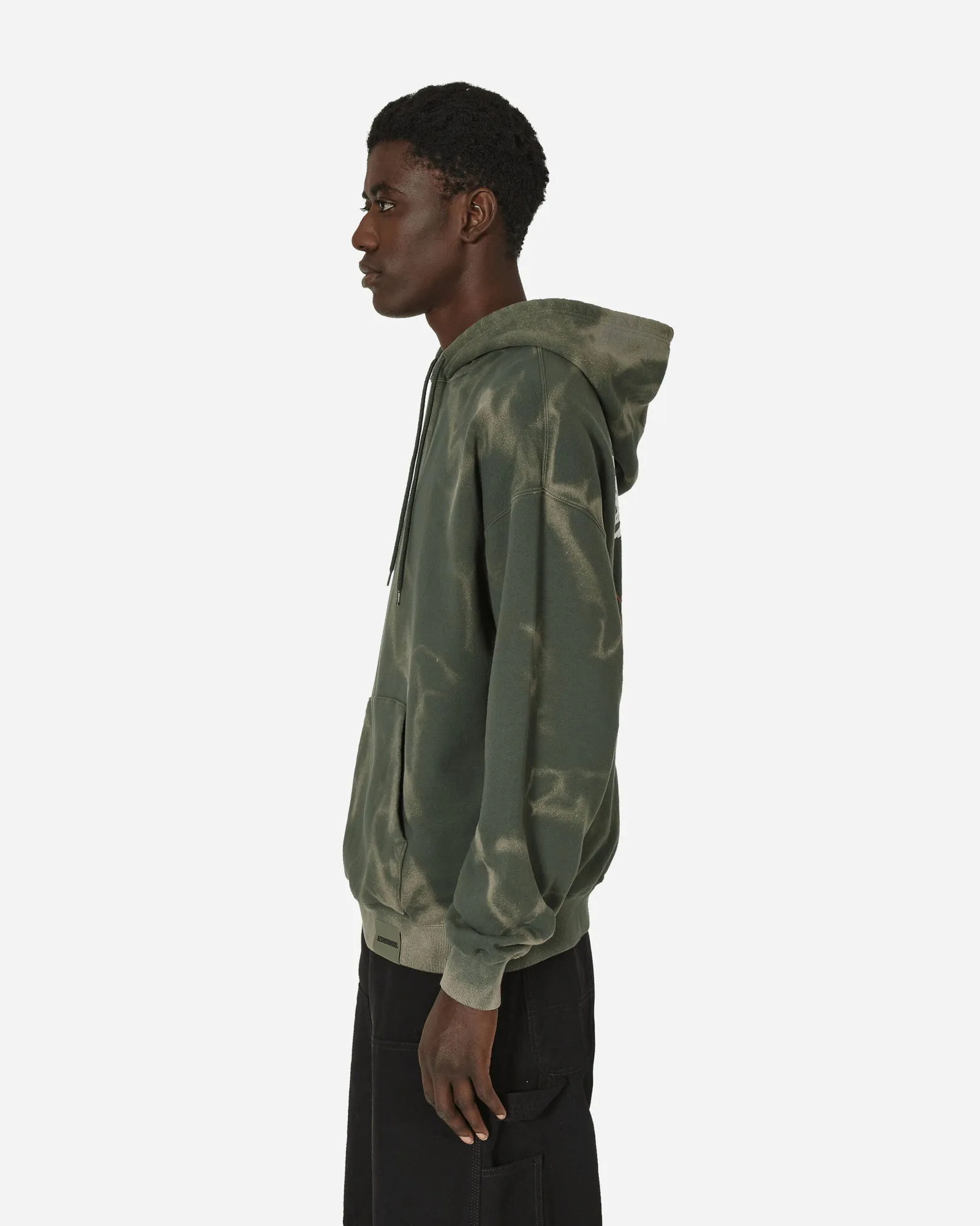 Neighborhood Tie-Dye Hooded Sweatshirt Olive Drab