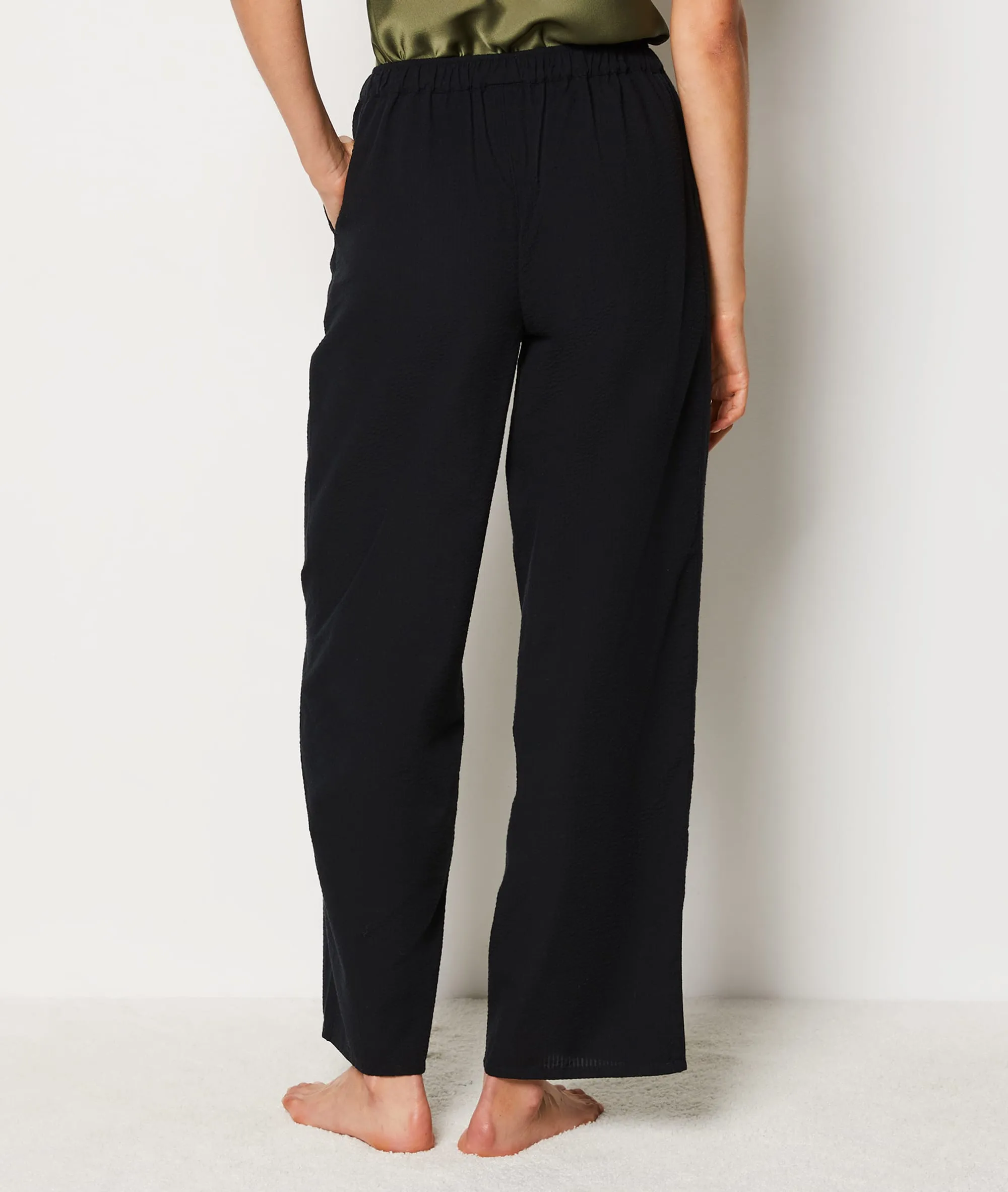 Pantalon de pyjama en coton mélangé RANIA NOIR - ETAM