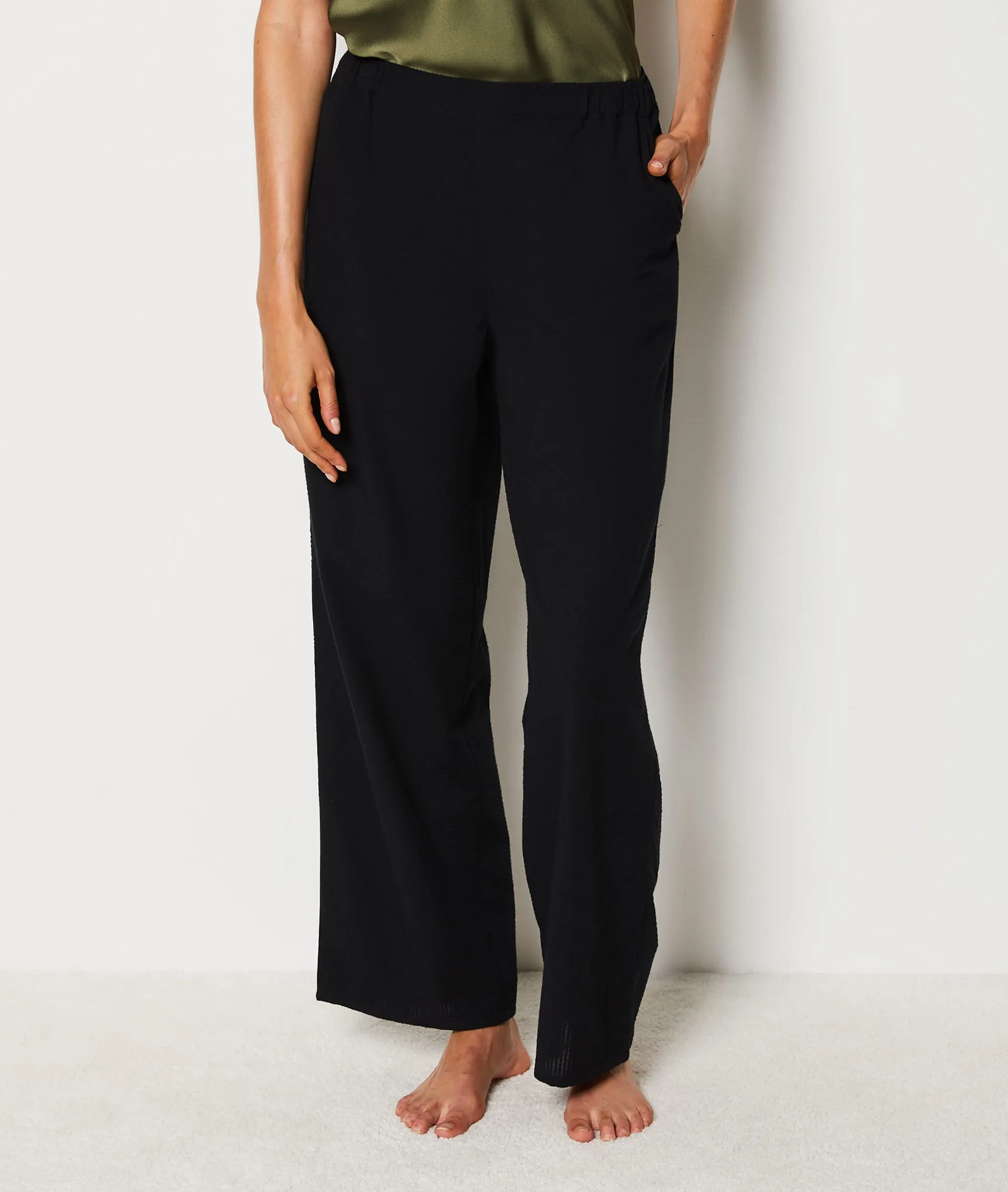 Pantalon de pyjama en coton mélangé RANIA NOIR - ETAM