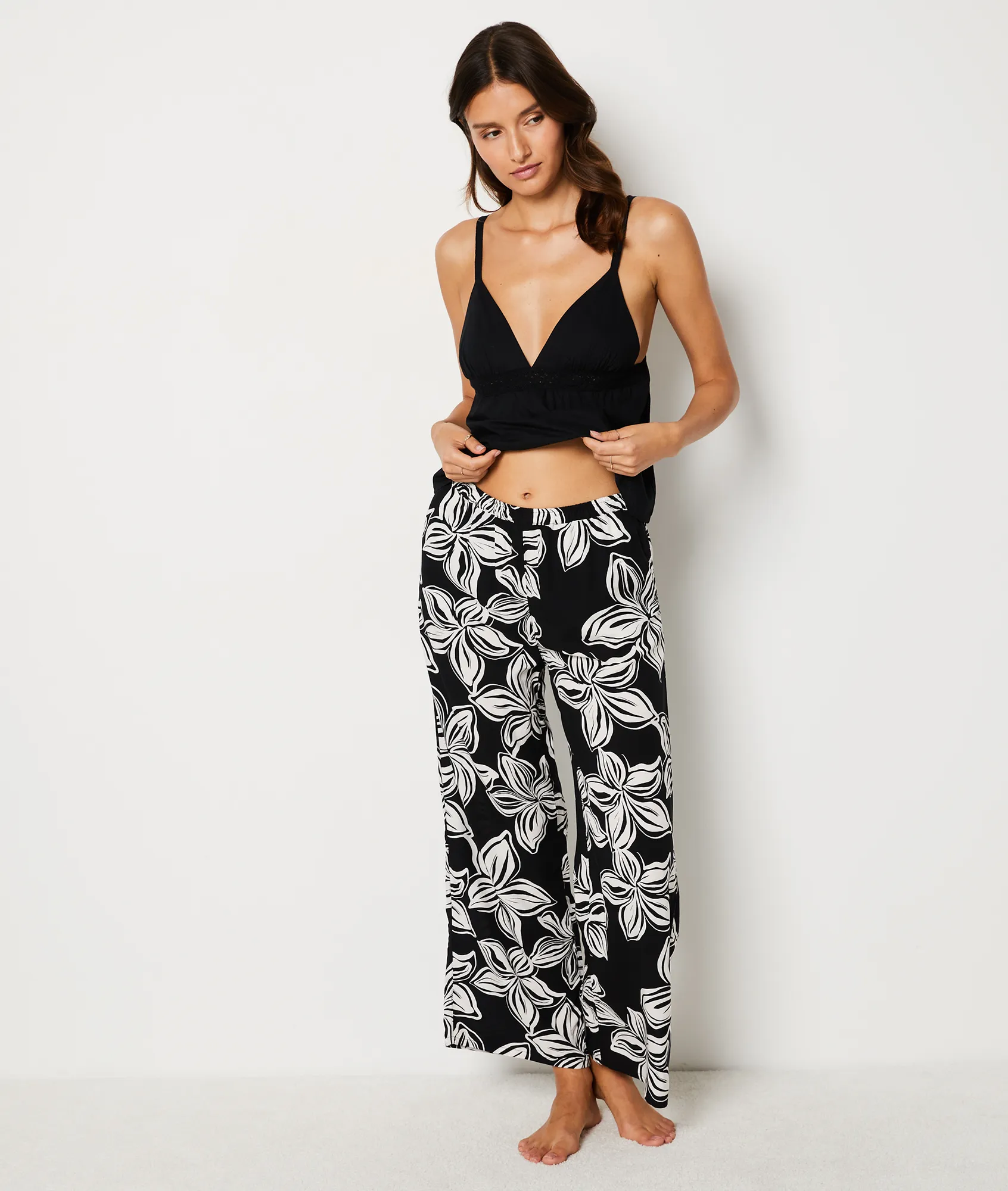 Pantalon de pyjama fleuri RUBI NOIR - ETAM