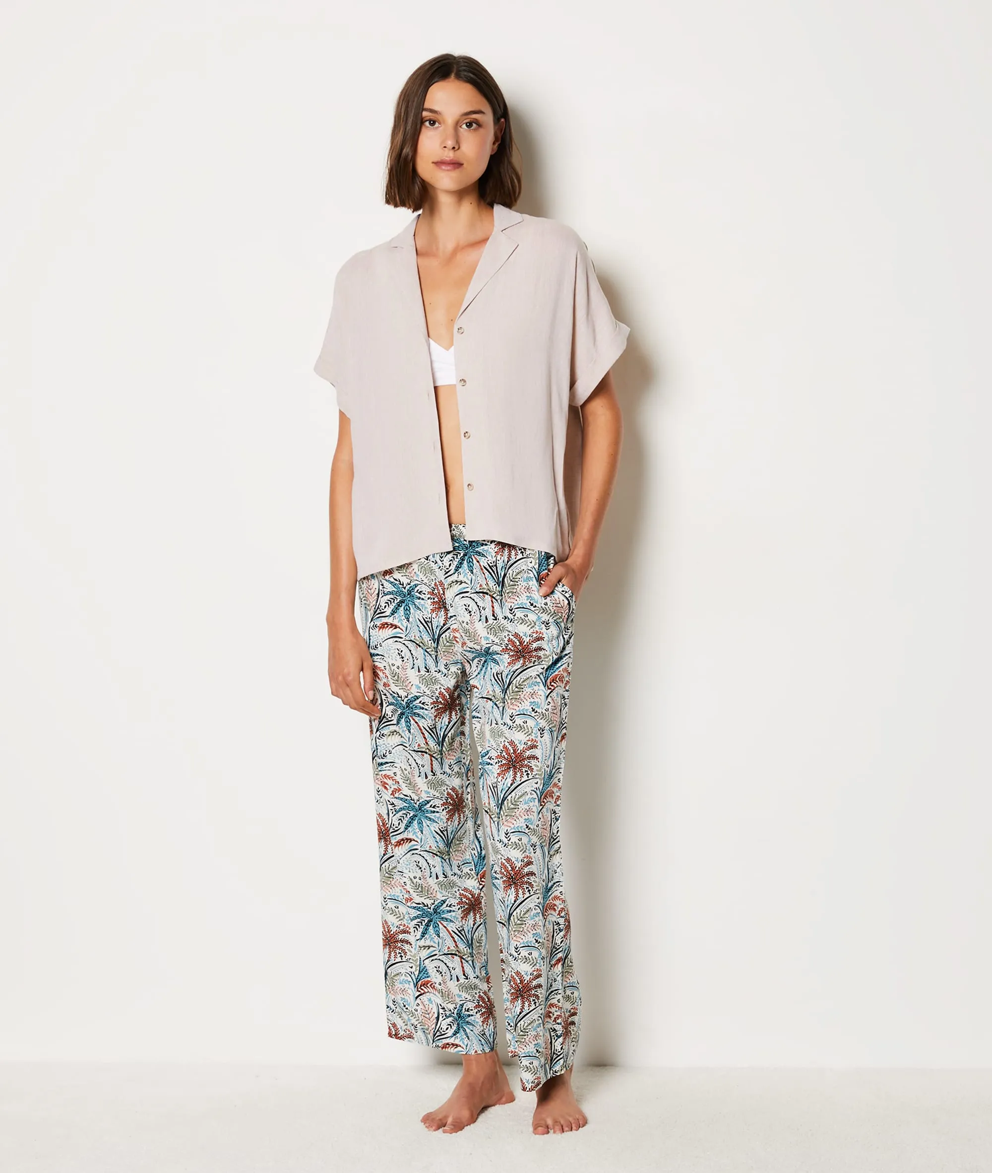 Pantalon de pyjama imprimé palmier 7/8ème SOFI MULTICOLORE - ETAM