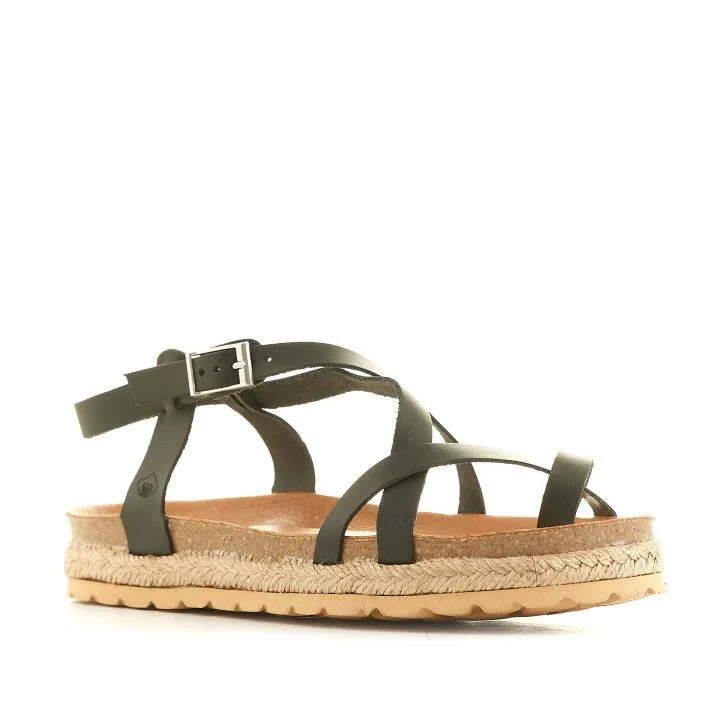 Sandalias plataformas Redlove negras con ligera plataforma