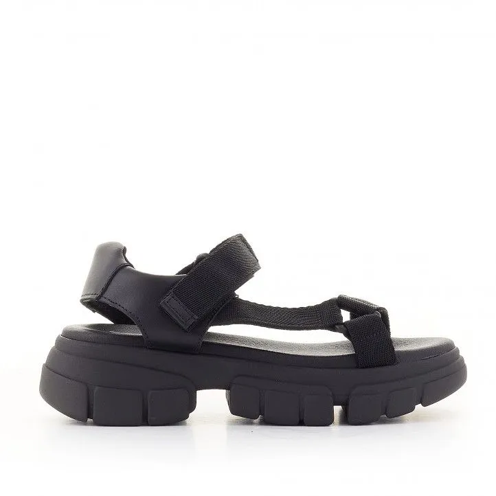 Sandalias plataformas Redlove norma negras con suela dentada