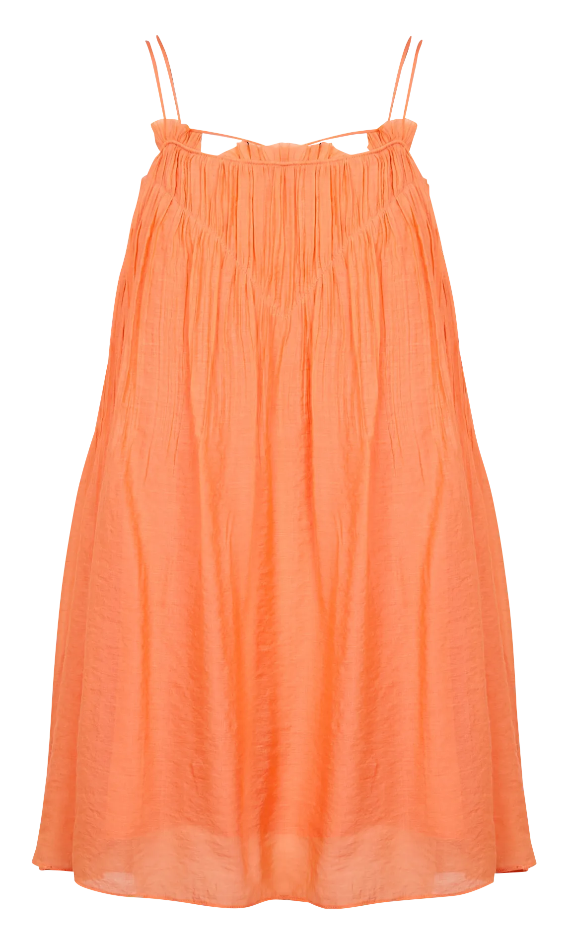 SEE U SOON Vestido corto efecto arrugado en naranja