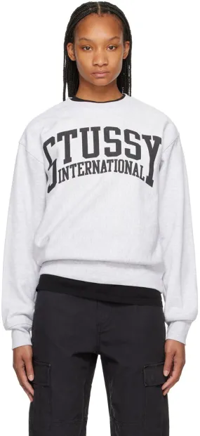 Stüssy Gray Screen-Printed Sweatshirt