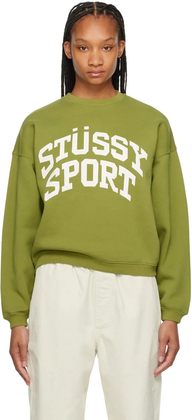 Stüssy Green Big Crackle 'Sport' Sweatshirt