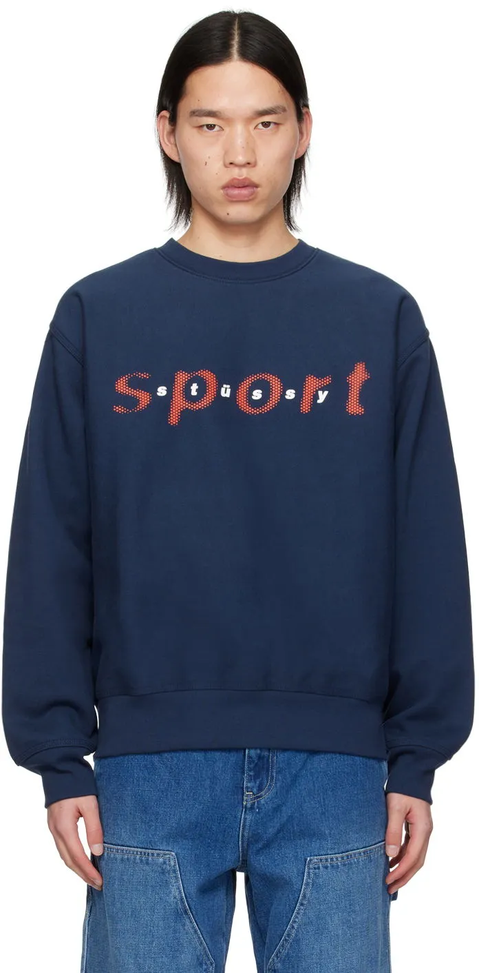 Stüssy Navy Dot Sport Sweatshirt