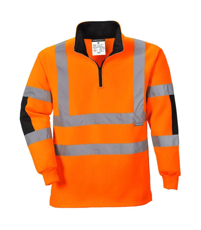 Sudadera flúor Xenon Rugby con paneles de refuerzo PORTWEST B308