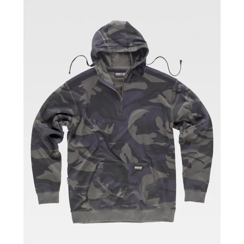 Sudadera Sport de algodón con estampado de camuflaje WORKTEAM S8505