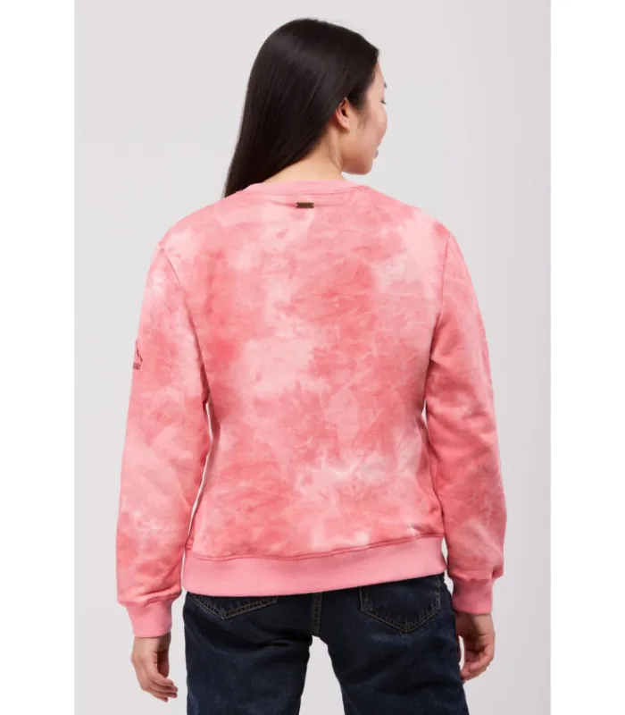 Sudadera TÎRA de mujer de cuello caja con estampado Tie Dye. 12109201