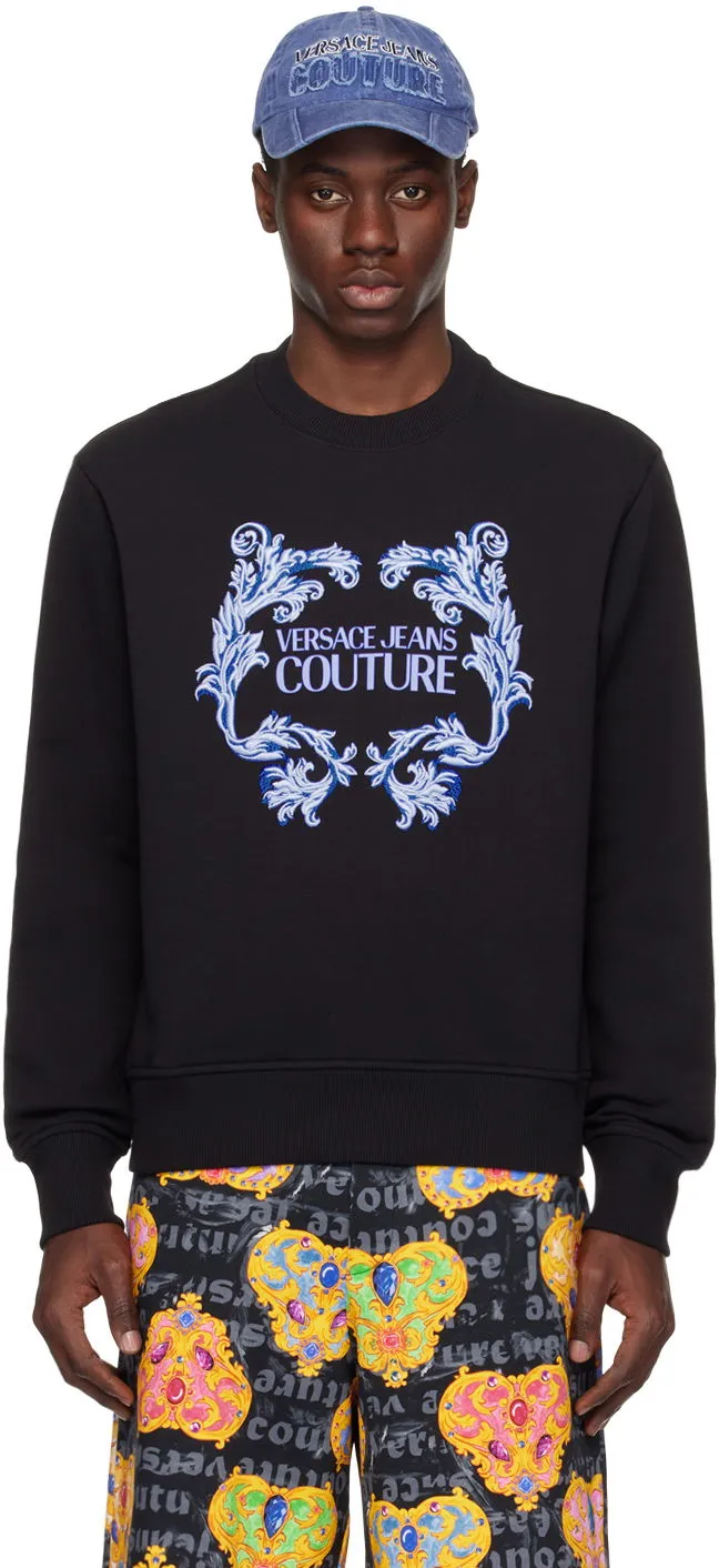 Versace Couture Black Baroque Sweatshirt