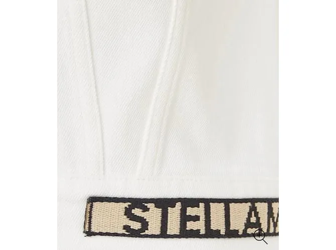 Vestido de mezclilla con logo de banda Stella Mc Cartney Blanco 