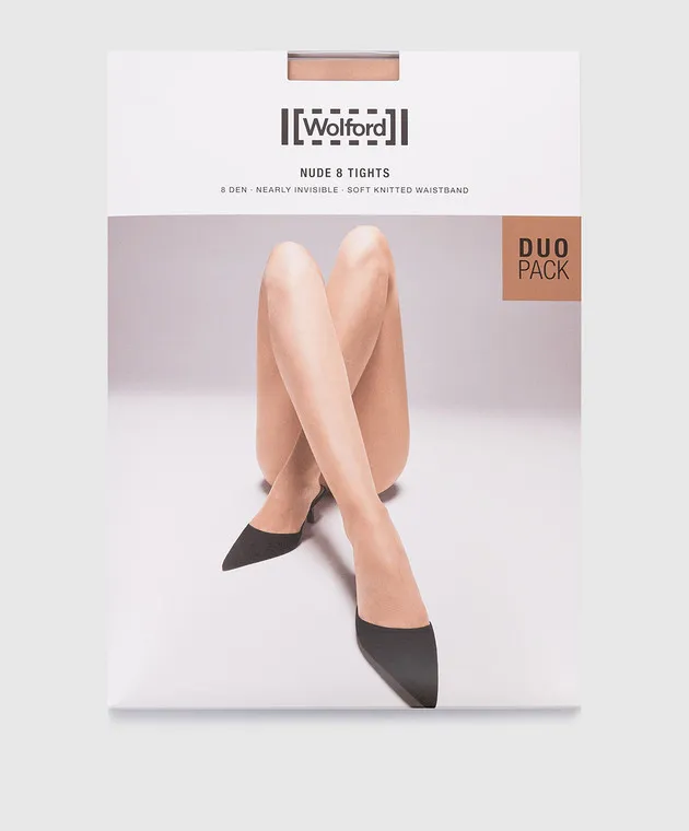 Wolford A set of brown tights 8 den