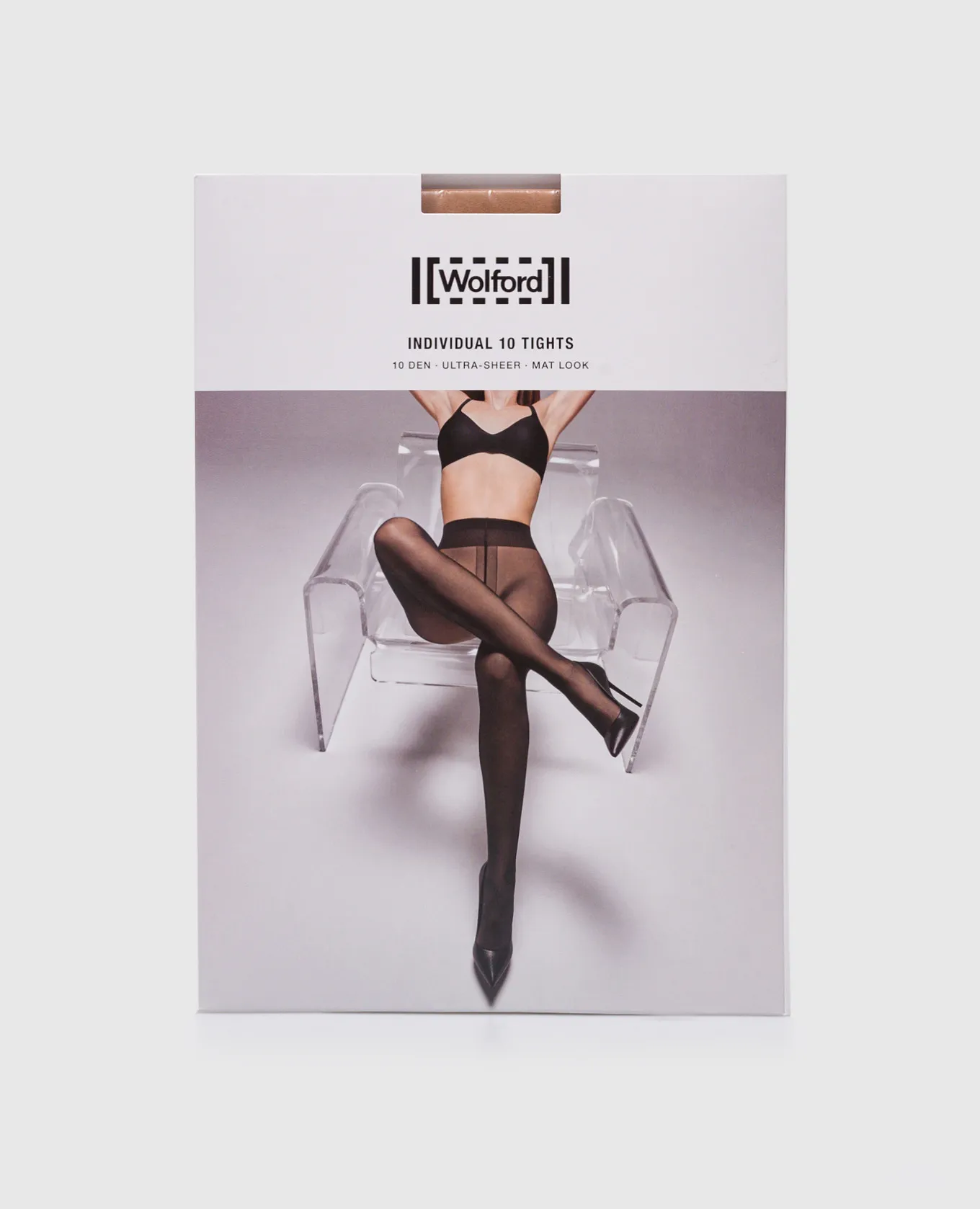 Wolford Brown tights Individual 10 den Ultra Sheer