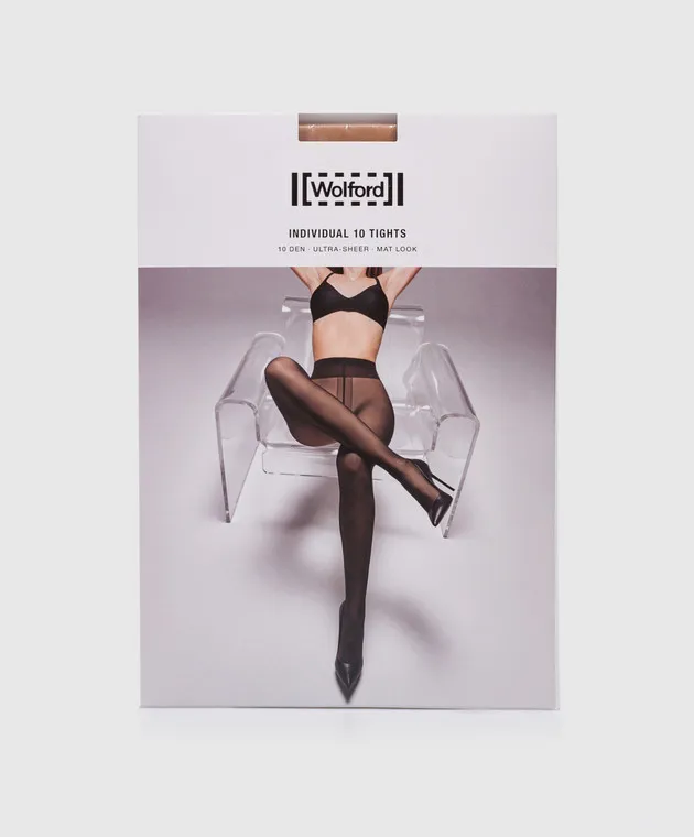 Wolford Brown tights Individual 10 den Ultra Sheer