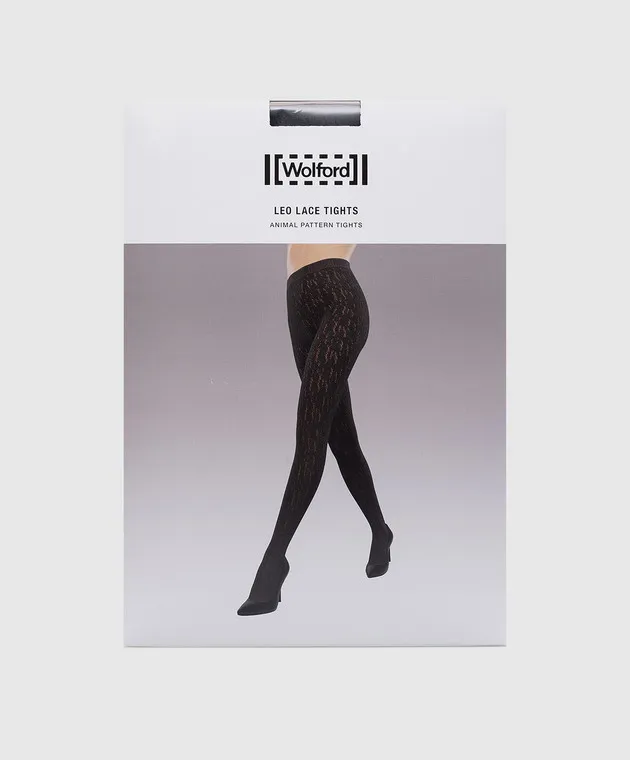 Wolford Leo black fishnet tights in an animalistic pattern