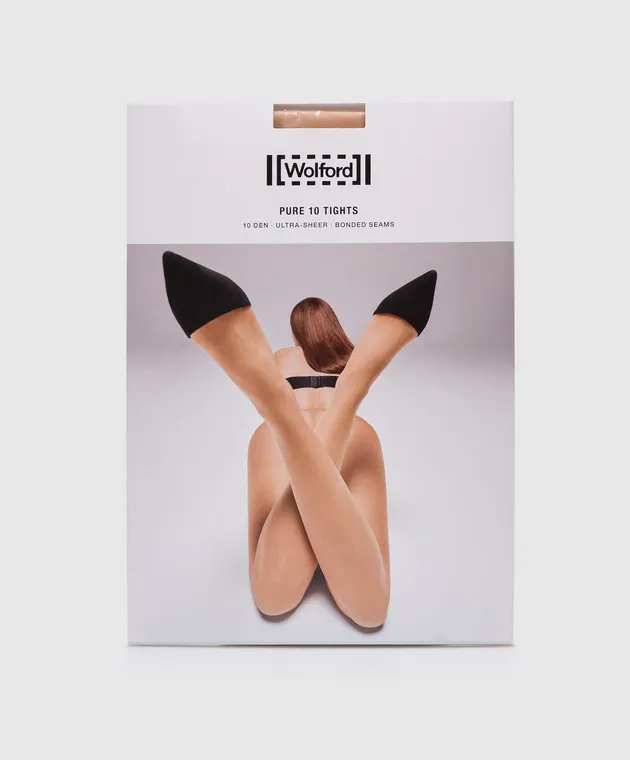 Wolford Pure10 den Ultra Sheer beige tights