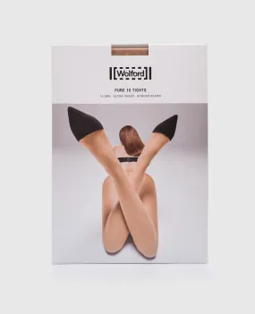 Wolford Pure10 den Ultra Sheer brown tights