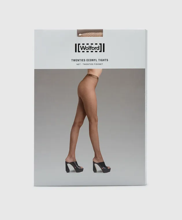 Wolford Twenties beige tights in a mesh